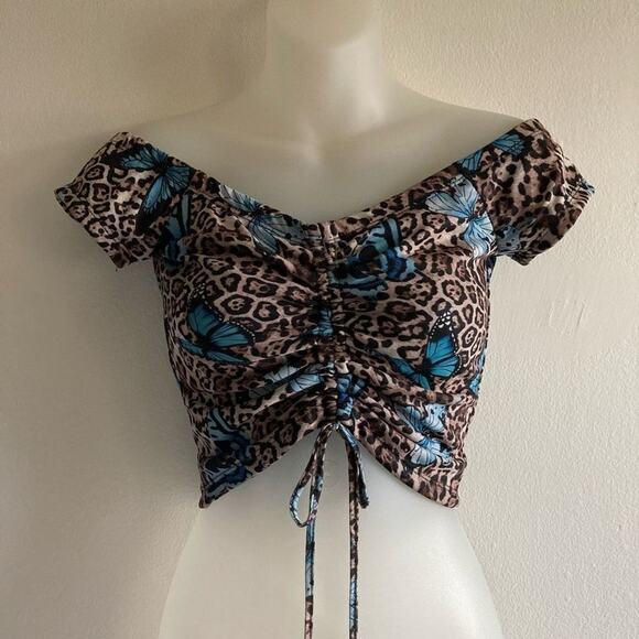 Rue 21 medium crop top cheetah butterfly nwot - Picture 2 of 4